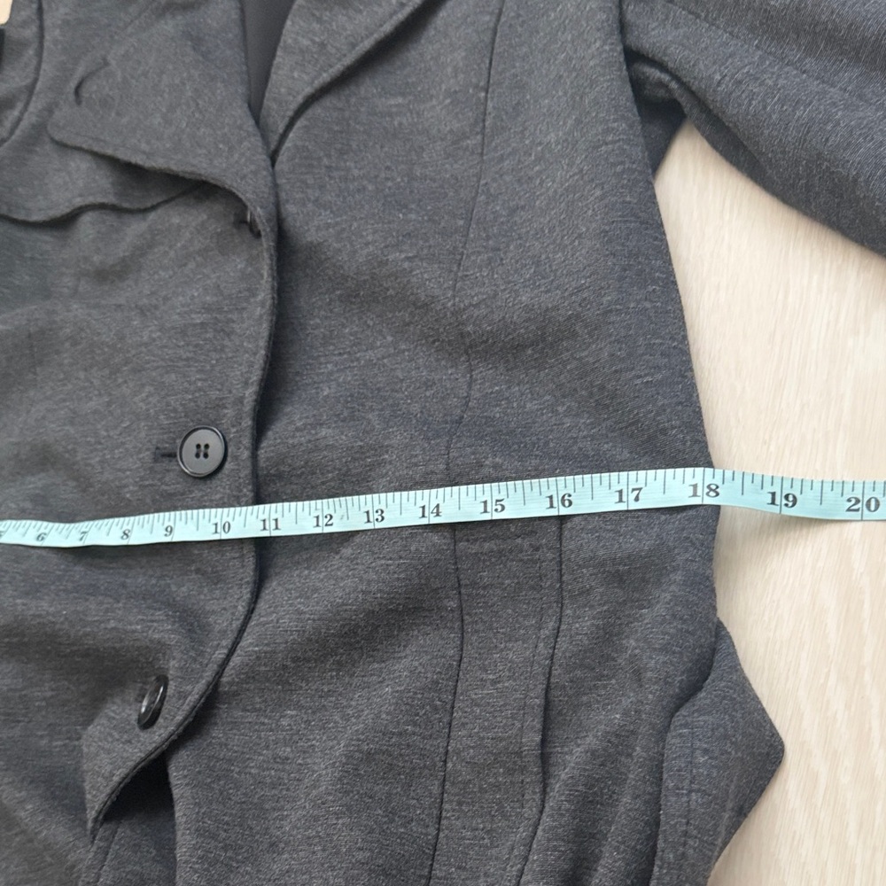 Ann Taylor Charcoal and Black Petite Belted Coat Jacket - Picture 6 of 8